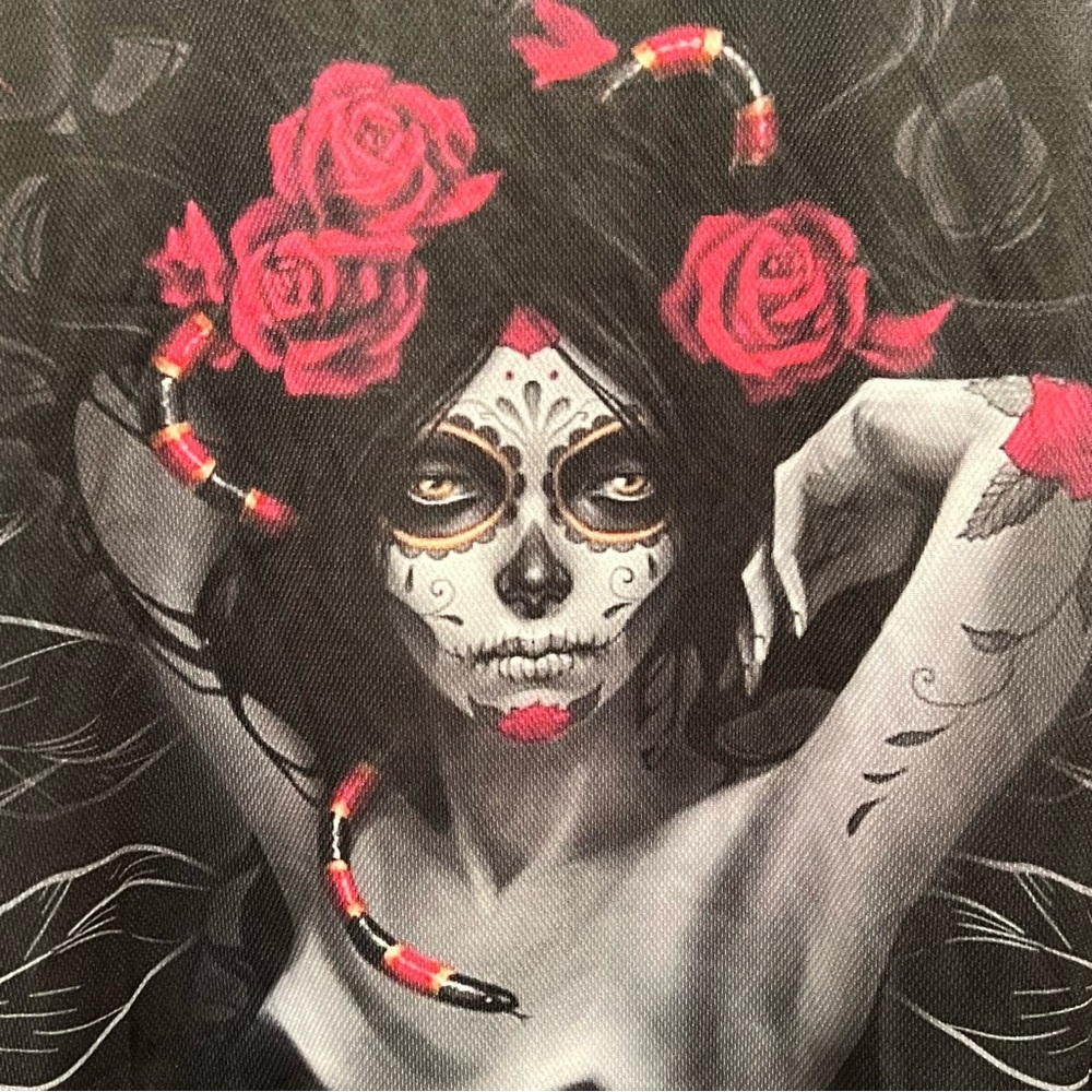 Breast Cancer Awareness Day Of The Dead Graphic Short Sleeve Shirt - Picture 4 of 5